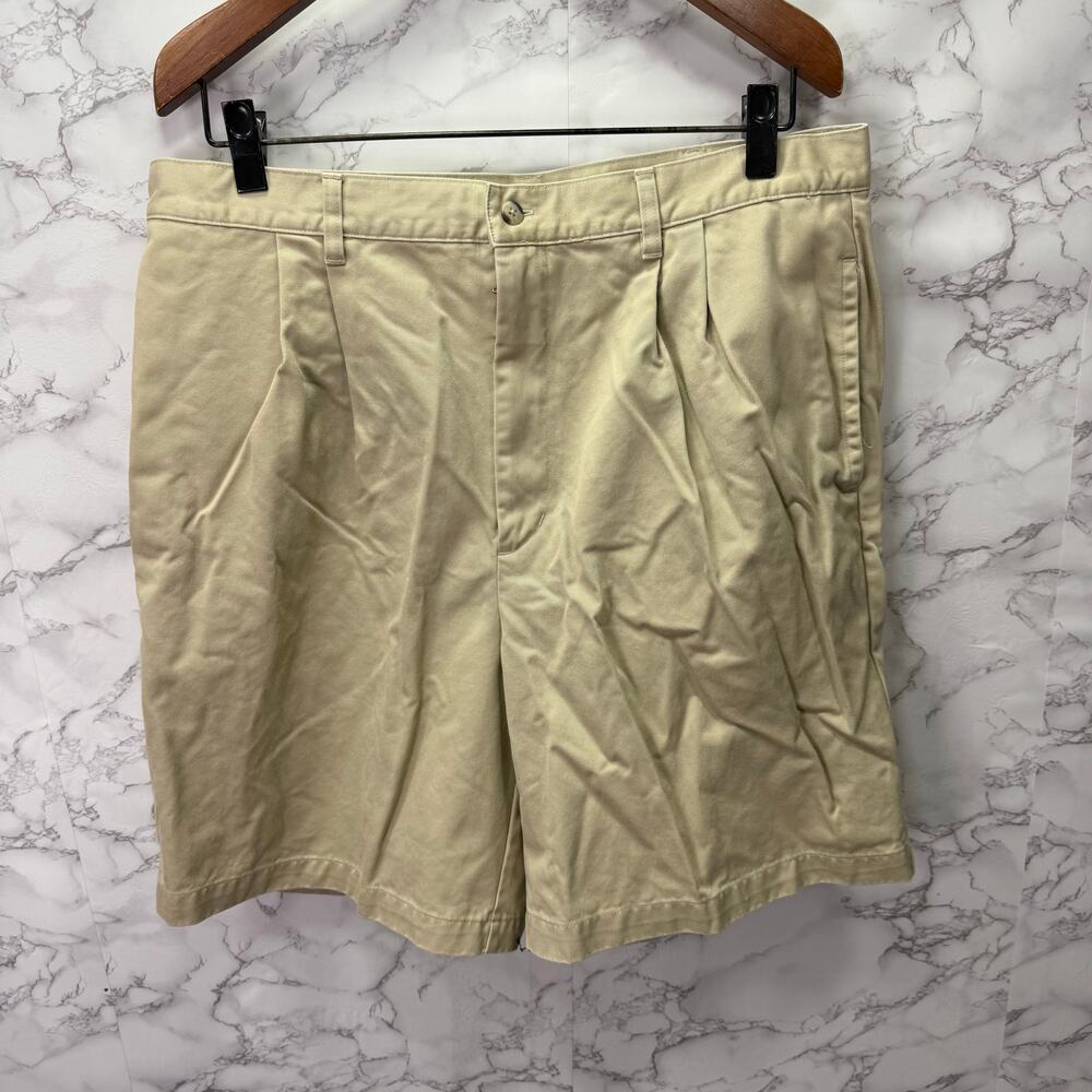 Vintage L.L. Bean Men’s Shorts sz 38 Pleated Front Cotton Khaki #H220 - Picture 7 of 9
